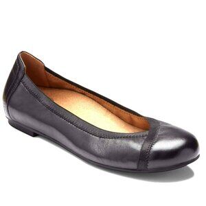 Vionic Caroll Leather Ballet Flats Womens 11 Black
